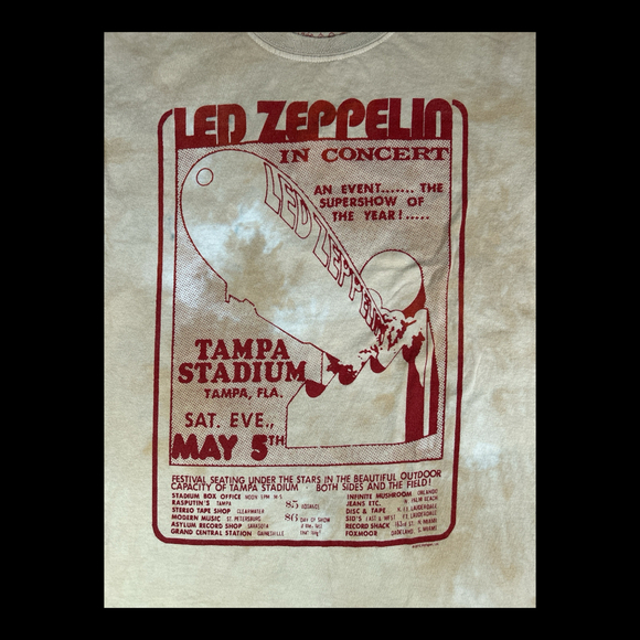 Liquid Blue Led Zeppelin Tampa Concert T-Shirt Sz Small - Picture 1 of 5